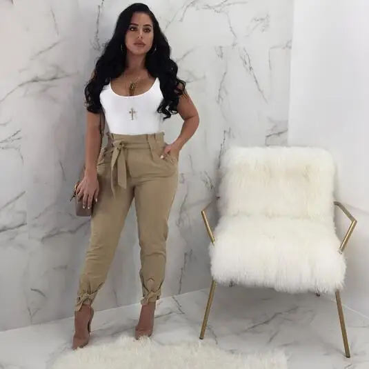 2019 Robe брендовые шаровары с высокой эластичной резинкой на талии женские осенние