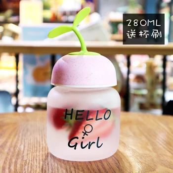 

Mini Korean Cute Cup Creative Girl Frosted Cup Portable Simple Botella Acero Inoxidable Student Milk Water Cup 280ML EA60SH