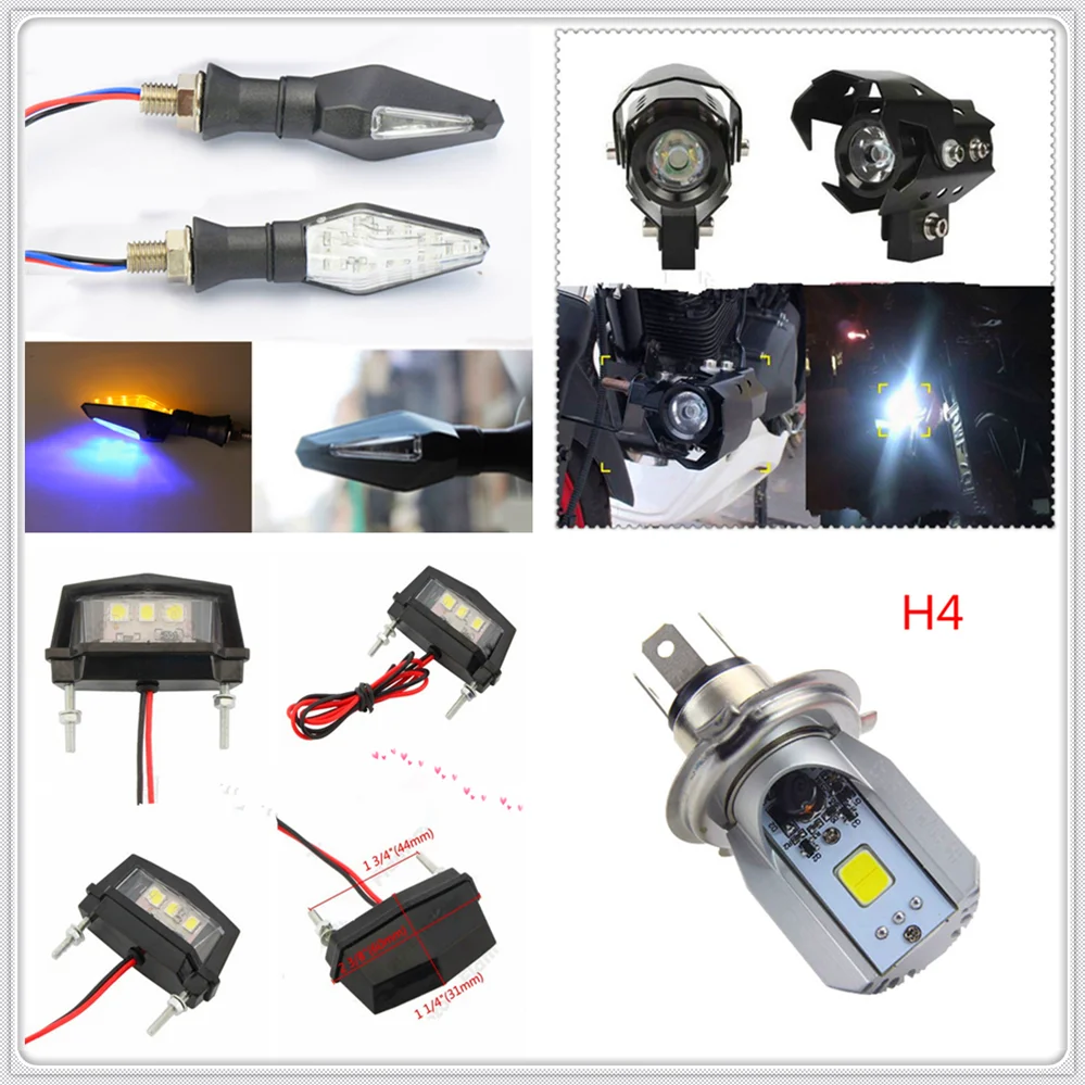 Motorcycle Headlight LED Lamp Turn Signal Plate Bulb For Kawasaki