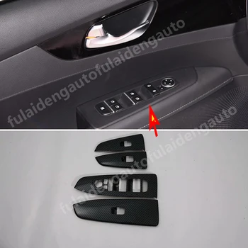 

4pcs For Kia Forte K3 2019-2020 Carbon Fiber ABS Interior Window Lift Switch Button Panel Cover Trim Car Styling
