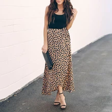 Полиэфирная Сексуальная леопардовая Печать Повседневная Высокая талия шоппинг Тонкая Повседневная летняя мягкая женская юбка на шнурке пляжная дорожная