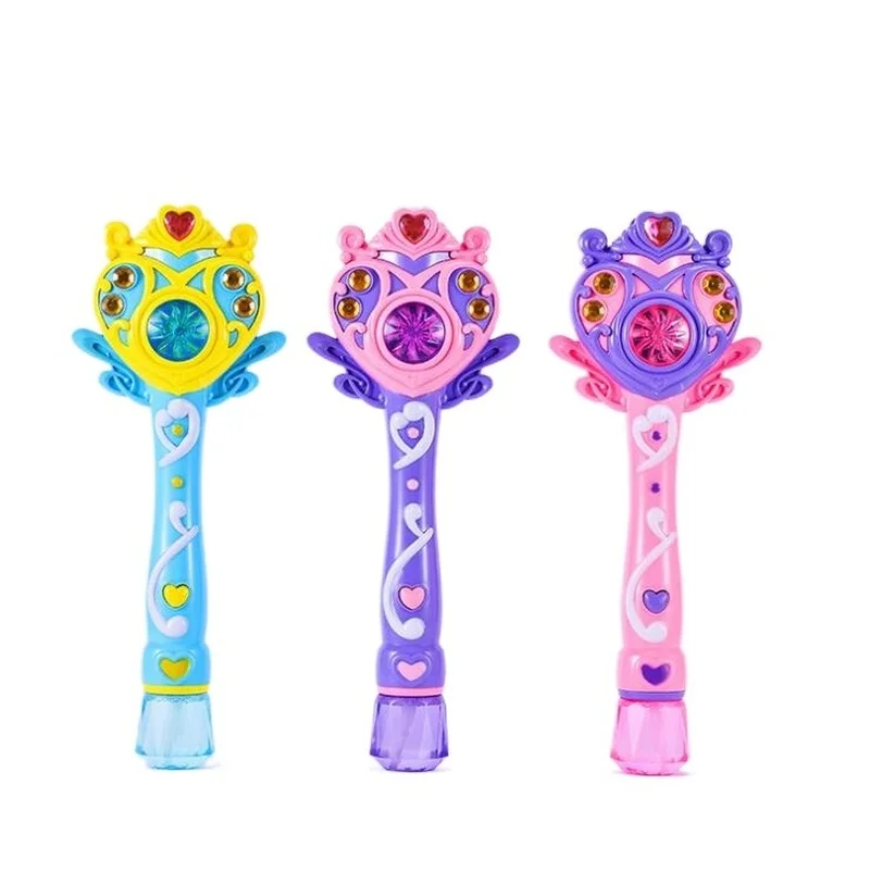 

Outdoor Kids Electric Magic Automatic Soap Bubble Machine Magic Wand Bubble Gun Blower Toy Light Music Outdoor Toy for Girl Kid