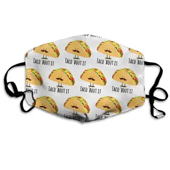 

Garde Art Studio Reusable Face Masks, Taco Bout It Healthy Durable Polyester Half Face Masks, Mouth Face Masks Comfy Breathable