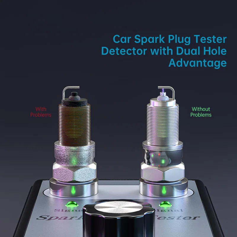 Adjustable Dual Hole Sparking Plug Tester Spark Detector Car Motorcycle Ignition Coil Checker spark plug tester