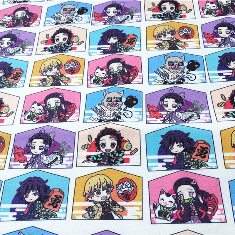 ZENGA 50*140cm Anime Demon Slayer: Kimetsu no Yaiba Hashibira Kochou Shinobu Kanroji Kamado Canvas Fabric Cotton Patchwork Tissu | Дом и сад
