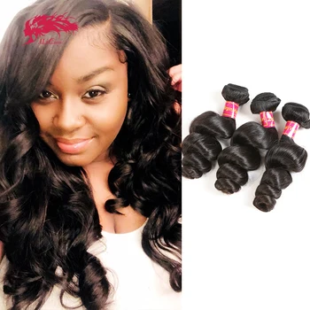 

Ali Queen One-Donor Brazilian Unprocessed Raw Virgin Human Hair Extension Loose Wave Bundle Natural Color 30" Inch Double Drawn