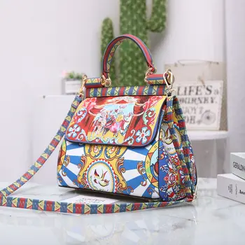 

Luxury Women's Handbags and Purses Designer PU Leather Graffiti Bags for Women 2020 Printing Ladies Hand Bags Tote Bolso Mujer