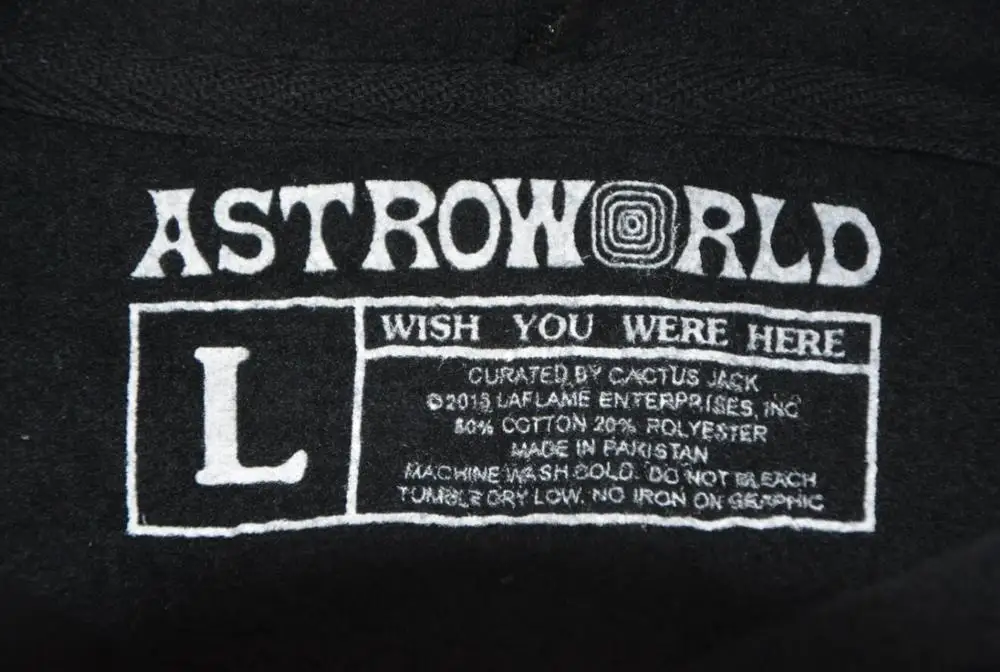 2020 TRAVIS SCOTT Astroworld WISH YOU WERE HERE Embroidered Rainbow Letter Men Women Pullover Hoodies Fashion Hip Hop Sweatshirt