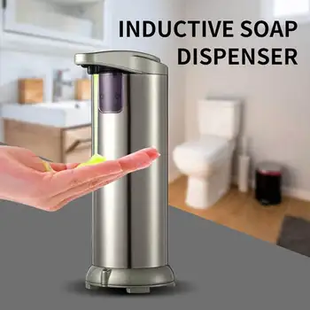 

280ML Automatic Soap Dispenser Touchless IR Sensor Stainless Steel Handsfree Container Bathroom Liquid Dispenser