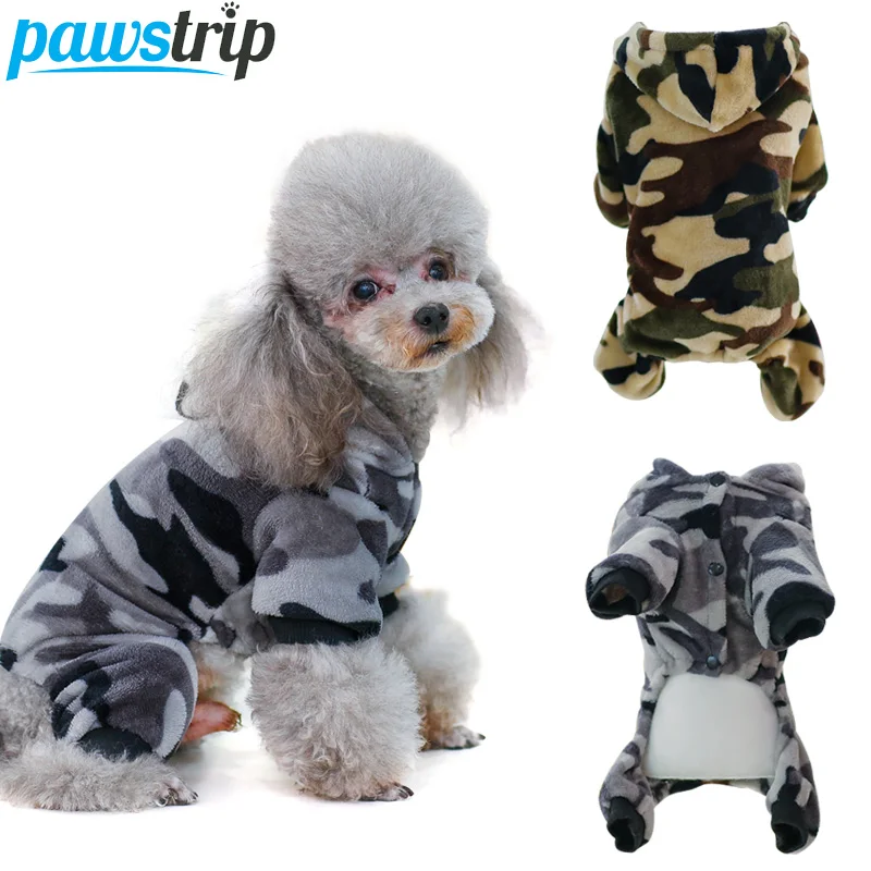 

Camo Small Dog Clothes Winter Dog Jumpsuit Fleece Dog Coat Warm Cat Clothes Shih Tzu Yorkie Pet Winter Clothing For Dog Cats