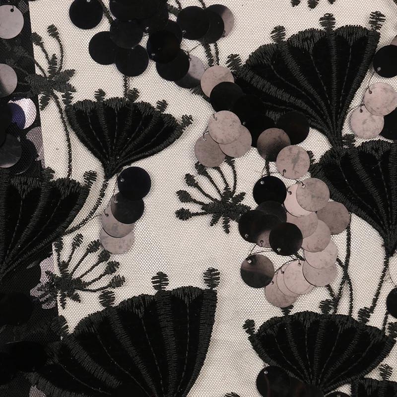 Purple Color Korea Italian African Pakistan Upholstery Embroidery Polyester Dress Price Glitter Velvet Large Sequin Lace Fabric
