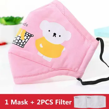 

Cute Cartoon Children kids Mask Reusable Mouth Mask With Replaceable Activated Carbon Filter Outdoor Breathable Face Mask