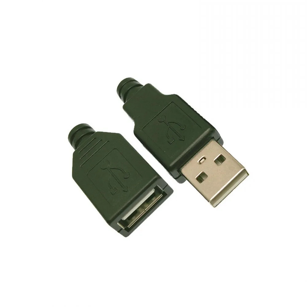 Штепсельная Вилка USB типа A 4 разъема с черным пластиковым покрытием 100