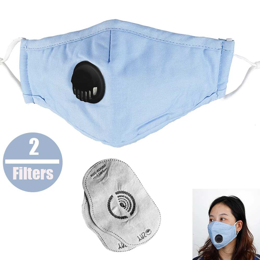 

1pcs Washable Face Mask Anti Dust Pm2.5 Pollution Mouth Masks Activated Carbon Reusable Adult Mouth Cover With Replace Filter