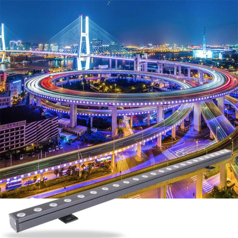 LED Wall Lamp 1pcs 18W 24W 36W Aluminum IP67 DC24V 38*36*1000mm For Building Outline Lighting Gardens Squares and Shop