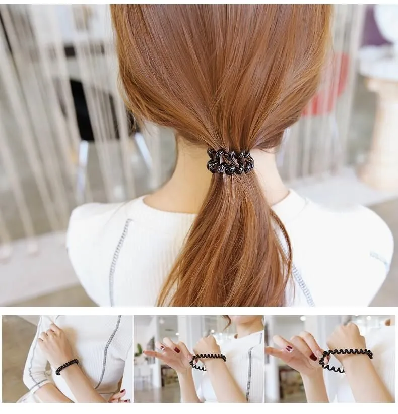 

Chunky Hairband Tie Ponytail Does Not Damage Hair Large Size Wire Leather Case Oak Hairband Small Hair Tie Black Line Hairband H