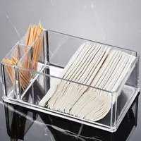 Clear Acrylic Cocktail Napkin Holder Tissue Box Paper Serviette Dispenser Bar Caddy Straws Organiser for Dining Table Home Decor 1