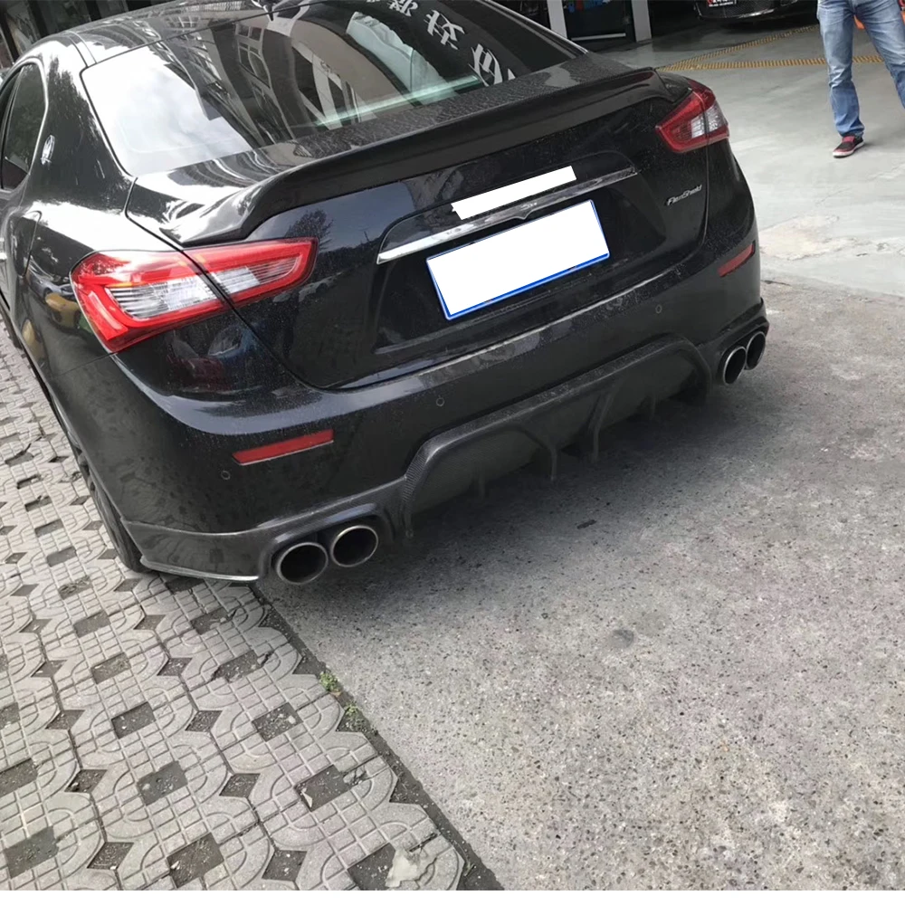 Карбоновый диффузор заднего бампера протектор для Maserati Ghibli 2013- авто гоночный автомобиль Стайлинг задний диффузор спойлер