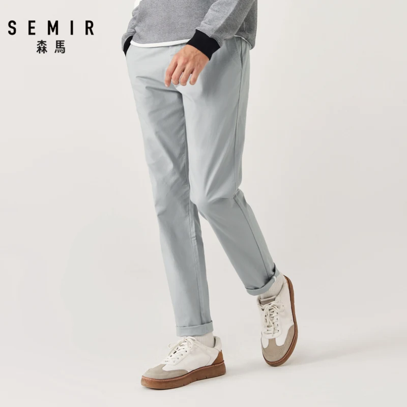 Мужские повседневные брюки SEMIR, Стрейчевые брюки с хлопковой текстурой, весна 2019 Мужские повседневные брюки SEMIR, Стрейчевые брюки с хлопковой текстурой, весна 2019