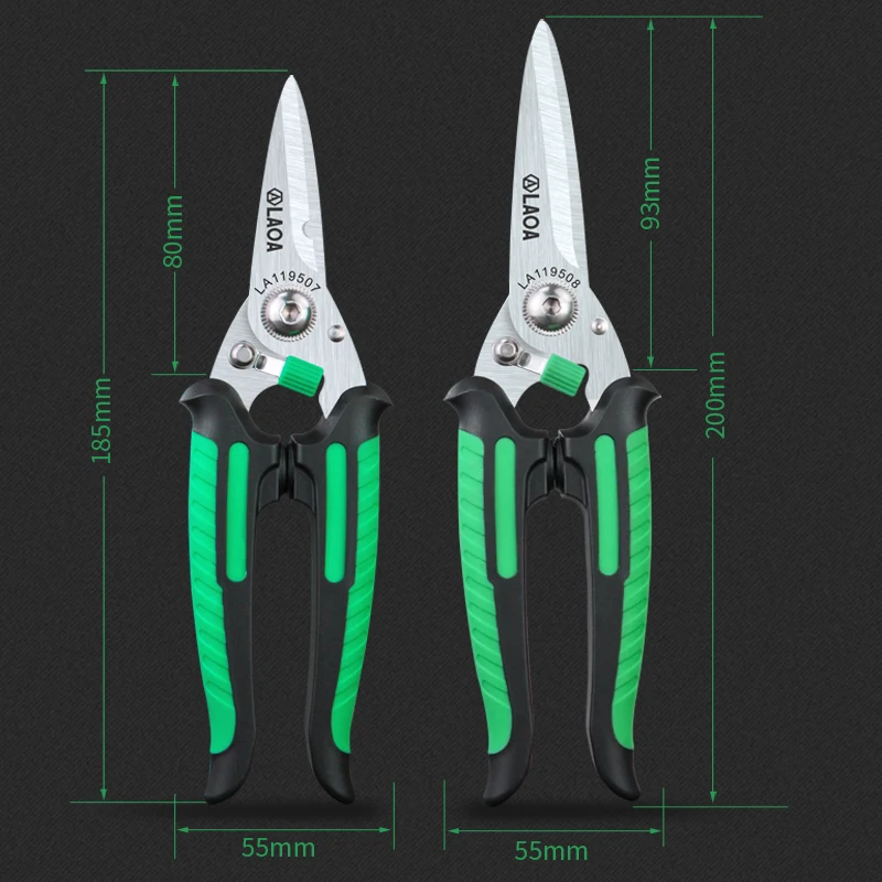LAOA Multifunctional Scissors Made in Taiwan,China With safety Lock Stainless Shears Cutting Wire cutters Household scissors 3