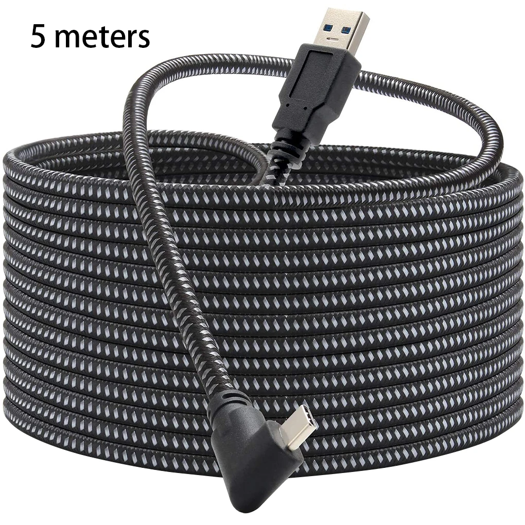 5M Data Line Charging Cable For Oculus Quest 2 Link VR Headset for Quest2 VR Data Transfer Fast Charges VR Headset Accessories76660VR Glasses And Accessories  5M Charging Cable Data Line for Oculus Quest 1/2 Link VR Headset USB 3.0 Type C Data Transfer Type-C To USB-A Cord VR Accessorie 