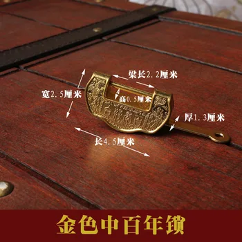 

Golden 100 Years Vintage Padlock Cross Tongsuo Old-Fashioned Classical Home Lock Box Accessories Lock