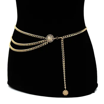 

1pc Women Sexy Silver Gold Multi-layered Retro Tassels Waist Belt Chain Body Jewelry Coin Pendant Belts