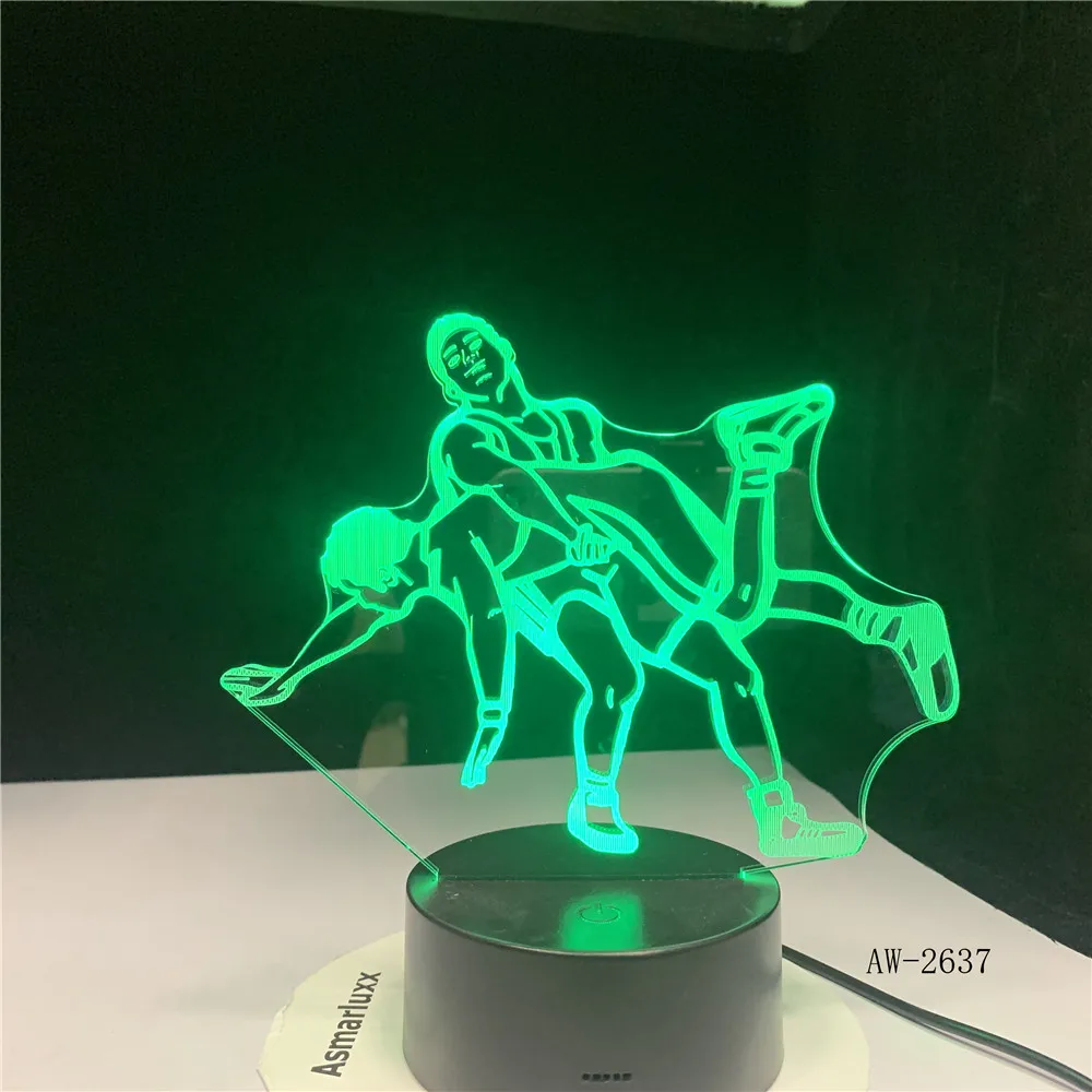 3D LED Lamp Wrestling Judo Lamp Night Lights USB Lights Creative