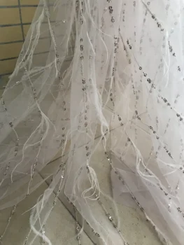 

nice looking feather embroidery tulle mesh lace fabric Jolin-56.6805 with good quality for party dress