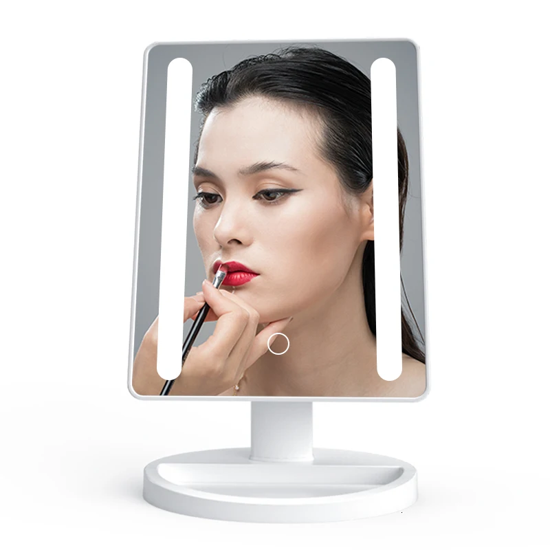 Светодиодный светильник с сенсорным экраном, 16 полосок, зеркало для макияжа, увеличительное туалетное зеркало, настольная подставка, регулируемый зеркальный светильник