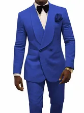 Hot Selling Slim Fit Floral Men's Double Breasted 2 Pieces Suit Men Wedding Suits Groom Tuxedos Terno Prom Party Best Man Blazer