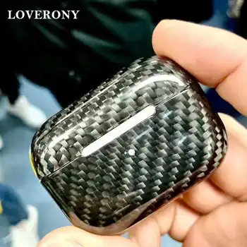 

LOVERONY Real Carbon Fiber Case For AirPods Pro Bluetooth Earphone Protective Cover Headset Charging Box For Apple Airpods 3 Pro