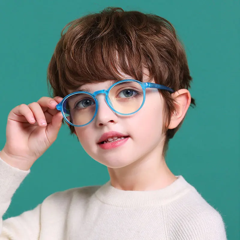 

2021 New Kids Anti Blue Ray Glasses Boys Girls Cute Transparent TR90 Glasses Frame Anti-reflective Cellphone Glasses Accessories