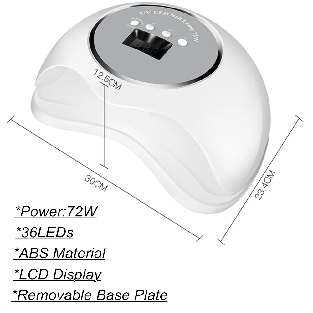 60 Вт Сушилка для ногтей светодиодный светильник 36 шт. светодиодный s двойная ручная лампа для ногтей для отверждения УФ-гель для ногтей с ЖК-дисплеем таймер умный Маникюрный Инструмент