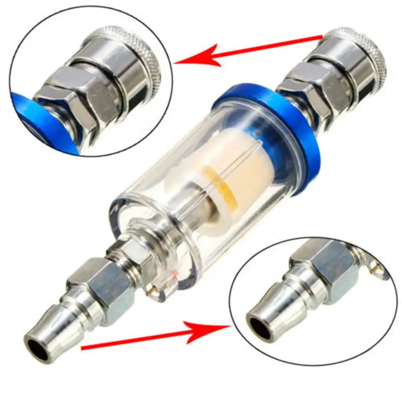 

Air Pressure Regulator Gauge Spray Gun In-Line Water Oil Trap Filter Separator