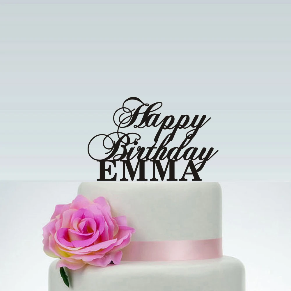 Personalized Birthday Cake Topper,Birthday Gift, Birthday Cake Decor,Monogram Cake TopperCustom Name Happy Birthday Cake Topper,