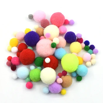 

8 To 30mm Multi Size Mix Colors Pompom Fur Craft Materials DIY Soft Pom Poms Balls Wedding Decoration Glue on Cloth Accessories