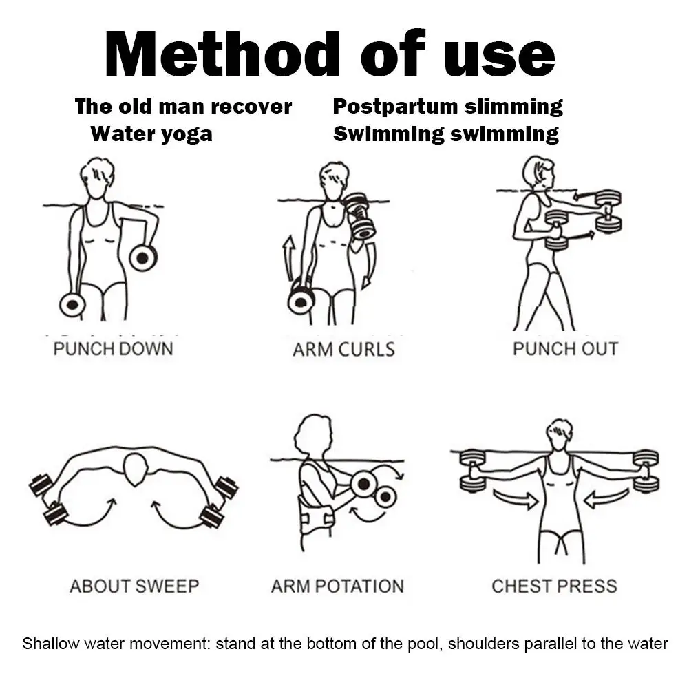 DIY EVA Water Foam Floating Dumbbell Swimming Pool Water Weight Aerobics Automatic Float Aquatics Barbell For Yoga Fitness
