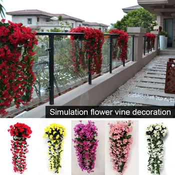 

Artificial Flowers 1 Bunch Flower Vine Simulation Violet Orchid Silk Flowers Office Balcony Hanging Wall Party Ornaments