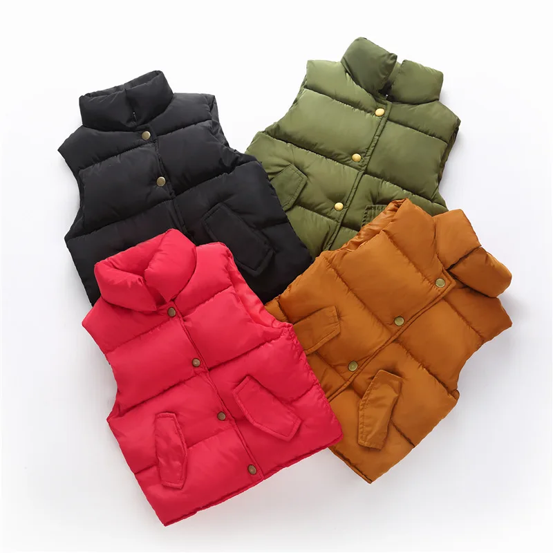 Утепленный теплый зимний хлопковый жилет для девочек Осенняя детская куртка без