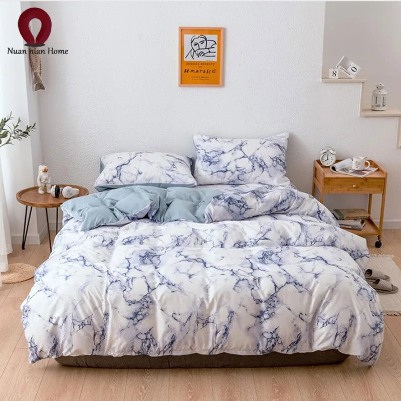 Горячая постельные принадлежности мраморный узор веганское одеяло постельное белье три или четыре комплекта оптом и в розницу - Цвет: AS picture