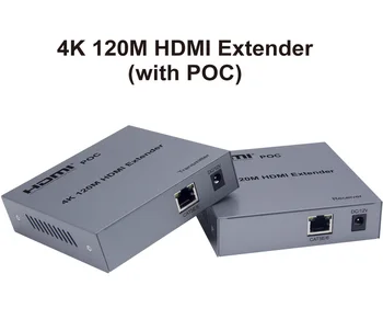 

NEW POC 4K 120M HDMI Extender By RJ45 Ethernet Cat5e Cat6 Network Cable Cord Converter Notebook PC DVD To TV HDTV,Local Loop-out
