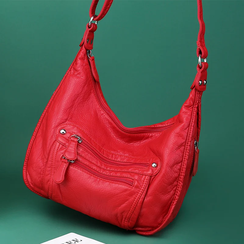 

Vintage Hand Bags Women 2020 Luxury Designer Black Leather Crossbody Bags Female Simple Pure Color Shoulder Messenger Bag Grand
