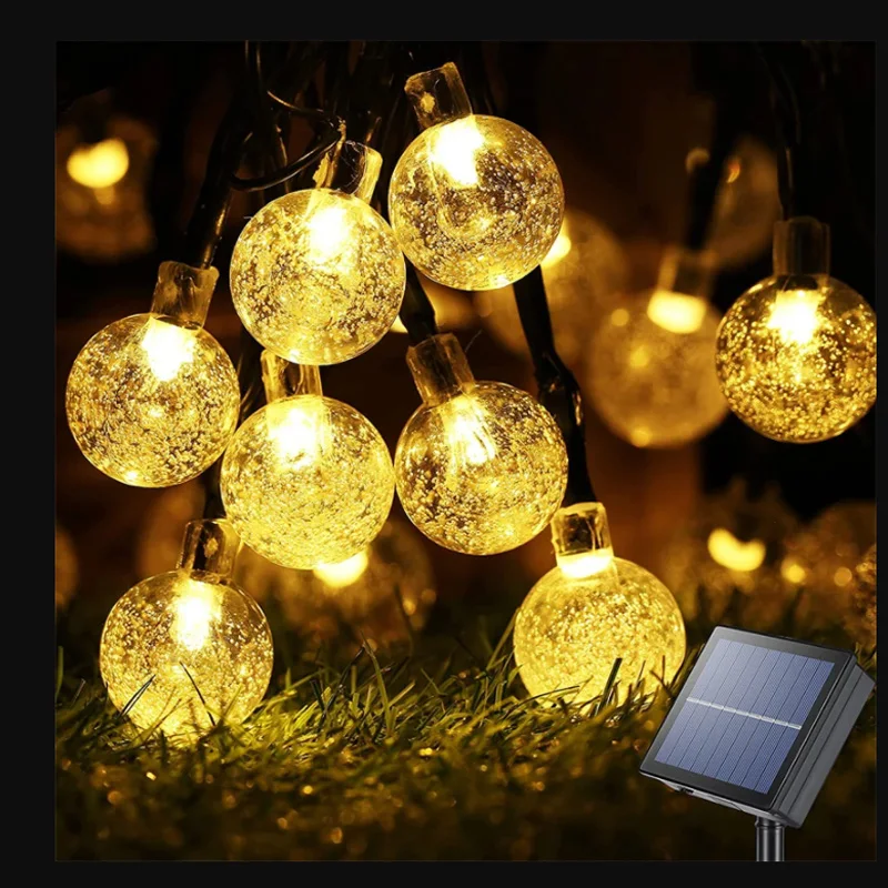 

Solar String Lights Outdoor 100 Led Crystal Globe Lights with 8Modes Waterproof Solar Powered Patio Light for Garden Party Decor