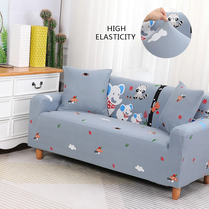 

Universal Elastic Sofa Cover For Living Room Elasticity Non Slip Elephant Patterned Sofa Slipcovers Corner Couch Covers Stretch