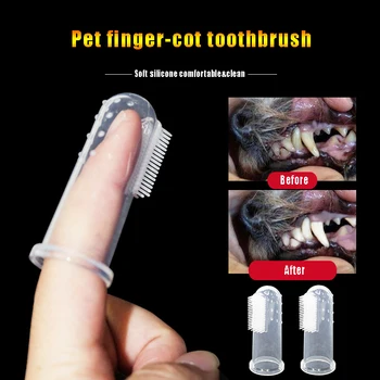 

Pet Finger Toothbrush Pet Toothbrush Silicone Toothbrush Puppy Cat Brush Suit Fingers Pet Toothbrush