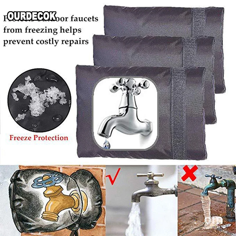 Faucet Cover Faucet Decorative Cover New Winter Waterproof Outdoor Faucet Cover Outside Garden Faucet Freeze Protection Sock Reusable Tap Protector