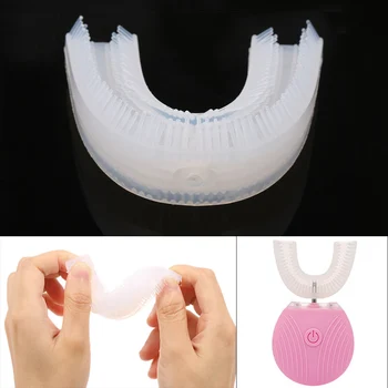 

360 Degree Automatic Sonic Toothbrush Head U Type Replacement Toothbrush Heads Silicone Tooth Whitening Heads