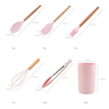 

Kitchenware Set With Handle Non-stick Stainless Steel Silicone Kitchenware Simple High Temperature Cooking Tool 12PCS