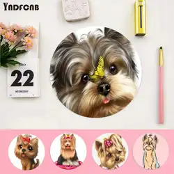 YNDFCNB – tapis de souris rond, dessin animé, Yorkshire Terrier, chien, chiot, pour PC portable, Notebook 